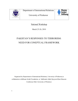 pakistan`s responses to terrorism: need for
