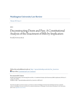 Deconstructing Deem and Pass - Washington University Open