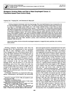 Mutagenic Drinking Water and Risk of Male Esophageal Cancer: A