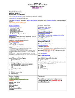 eScription Quick Reference Guide
