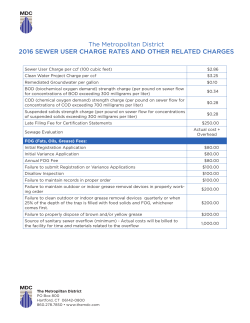The Metropolitan District 2016 SEWER USER CHARGE