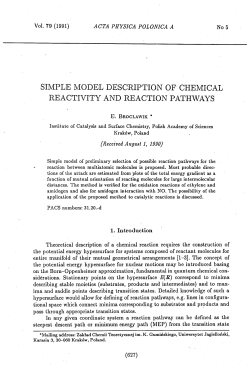 SIMPLE MODEL DESCRIPTION OF CHEMICAL REACTIVITY AND