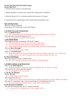 Ch. 30.5 The End of the War and Its Legacy Section Objectives: 1