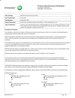 Product Discontinuance Notification
