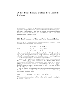 10 The Finite Element Method for a Parabolic Problem