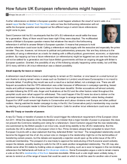 How future UK European referendums might happen