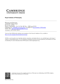 Meaning and Necessity - University of Alberta