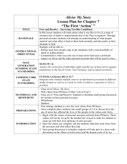 Alicia: My Story Lesson Plan for Chapter 7 &ldquo;The First `Action` &rdquo;