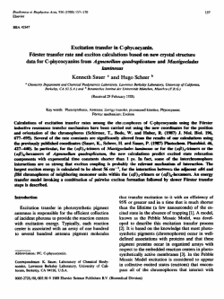 157 Elsevier BBA 42847 Excitation transfer in C