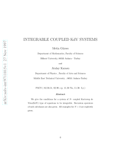 INTEGRABLE COUPLED KdV SYSTEMS