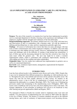 lean implementation in geriatric care in a municipal: a case