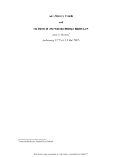 Anti-Slavery Courts and the Dawn of International Human