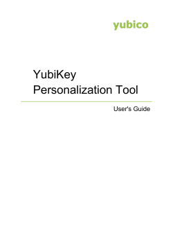 YubiKey Personalization Tool User`s Guide