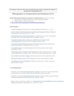 Bibliography on Temperament and Goodness of Fit