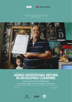 aiding institutional reform in developing countries