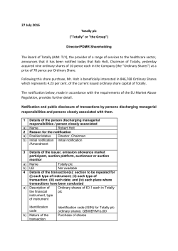 27.07.2016_TotallyPlc_Director:PDMR Shareholding