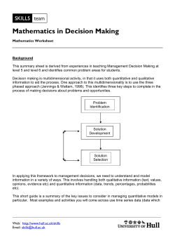 Mathematics in Decision Making