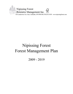 Nipissing Forest Forest Management Plan 2009 &ndash; 2019