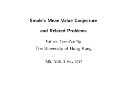 Smale`s Mean Value Conjecture and Related Problems The