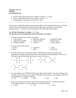 Chemistry 100 G Homework 1
