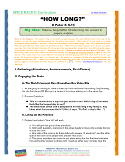 II Peter 3 How Long - Ministry Architects