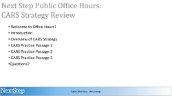 CARS strategy - Next Step Test Prep