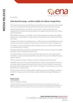 Solar thermal energy &ndash; another enabler of a cleaner energy future