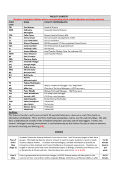 FACULTY CONTEXT Numbers in brackets indicate where