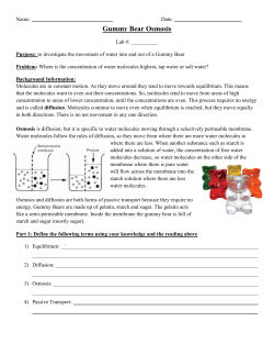 Gummy Bear Osmosis - Manhasset Public Schools