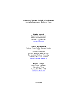 Immigration Policy and the Skills of Immigrants to Australia, Canada