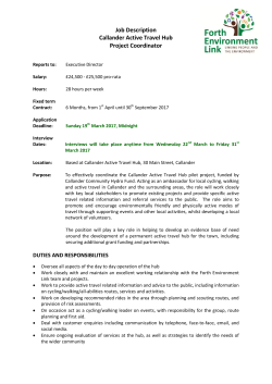 Job Description Callander Active Travel Hub Project Coordinator