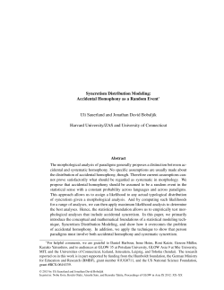 Syncretism Distribution Modeling: Accidental Homophony as a