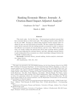 Ranking Economic History Journals: A Citation$Based Impact