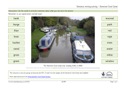 bank moored barge path blue red boat rope bushes trees canal