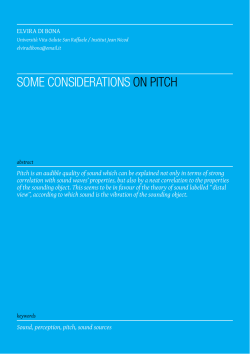 some considerations on pitch