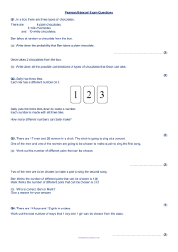 Pearson/Edexcel Exam Questions Q1. In a box there are