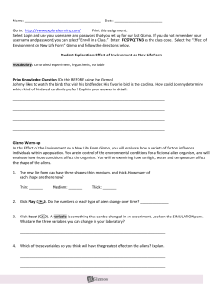 Student Exploration Sheet: Growing Plants
