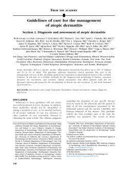 Diagnosis and Assessment of Atopic Dermatitis