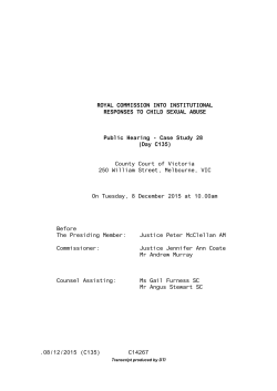 Transcript (Day C135) - Royal Commission into Institutional
