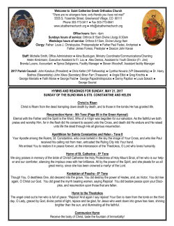 HYMNS AND READINGS FOR SUNDAY, MAY 21