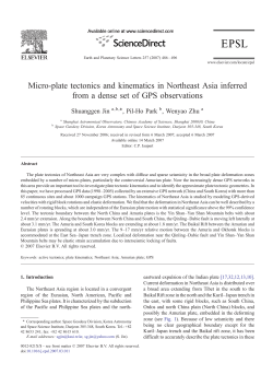 Micro-plate tectonics and kinematics in Northeast Asia inferred from