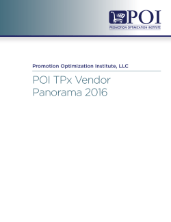 POI TPx Vendor Panorama 2016 - Promotion Optimization Institute