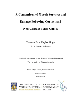 A Comparison of Muscle Soreness and Damage Following Contact