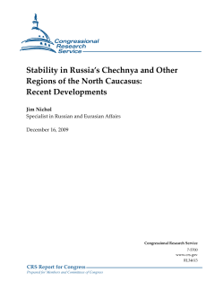 Stability in Russia`s Chechnya and Other Regions of the North