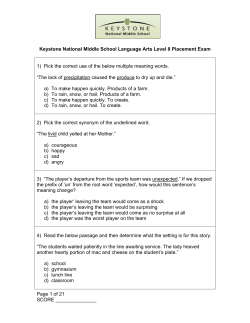 Keystone National Middle School Language Arts