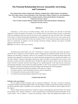 The Potential Relationship between Automobile Advertising