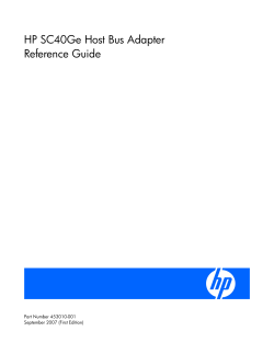 HP SC40Ge Host Bus Adapter Reference Guide