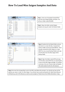 How To Load Miss Saigon Samples And Data