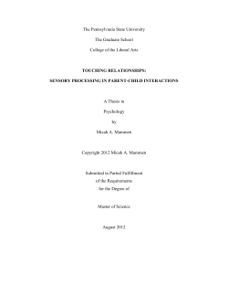 TOUCHING RELATIONSHIPS: SENSORY PROCESSING IN