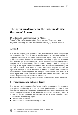 The optimum density for the sustainable city: the case of Athens